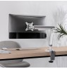 Ergo Office ER-751 Monitor Desk Mount Gas Spring 9kg Adjustable VESA 75x75 100x100 17" - 32" White Silver Clamp Mount Single Arm