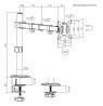 Maclean MC-753N LCD Monitor Desk Mount 17-32" 9kg VESA 75x75 100x100 Single Arm Extendable Adjustable