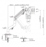 Gembird MA-DA1-02 Adjustable desk display mounting arm (tilting), 17”-32”, up to 8 kg