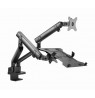 Gembird MA-DA3-02 Desk mounted adjustable monitor arm with notebook tray (full-motion), 17”-32”, up to 8 kg
