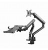Gembird MA-DA3-02 Desk mounted adjustable monitor arm with notebook tray (full-motion), 17”-32”, up to 8 kg