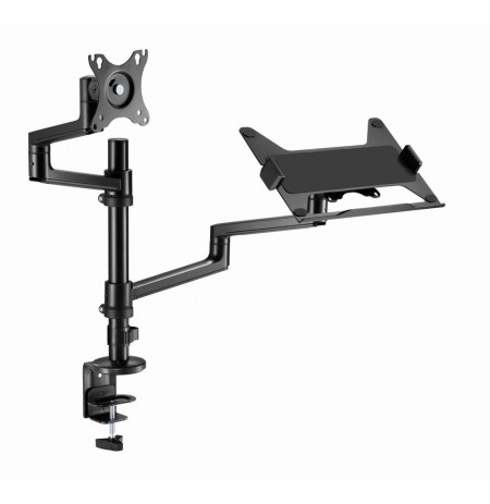Gembird MA-DA-04 Adjustable desk mount with monitor arm and notebook tray, 17”-32”, up to 8 kg