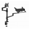 Gembird MA-DA-04 Adjustable desk mount with monitor arm and notebook tray, 17”-32”, up to 8 kg