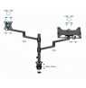 Gembird MA-DA-04 Adjustable desk mount with monitor arm and notebook tray, 17”-32”, up to 8 kg