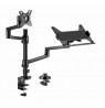 Gembird MA-DA-04 Adjustable desk mount with monitor arm and notebook tray, 17”-32”, up to 8 kg
