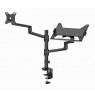 Gembird MA-DA-04 Adjustable desk mount with monitor arm and notebook tray, 17”-32”, up to 8 kg