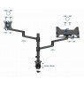 Gembird MA-DA-04 Adjustable desk mount with monitor arm and notebook tray, 17”-32”, up to 8 kg