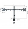 Techly ICA-LCD 382-D monitor mount / stand 68.6 cm (27") Clamp Black