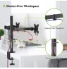 Techly ICA-LCD 382-D monitor mount / stand 68.6 cm (27") Clamp Black