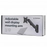 Gembird MA-WA1-01 monitor mount / stand 68.6 cm (27") Black Wall