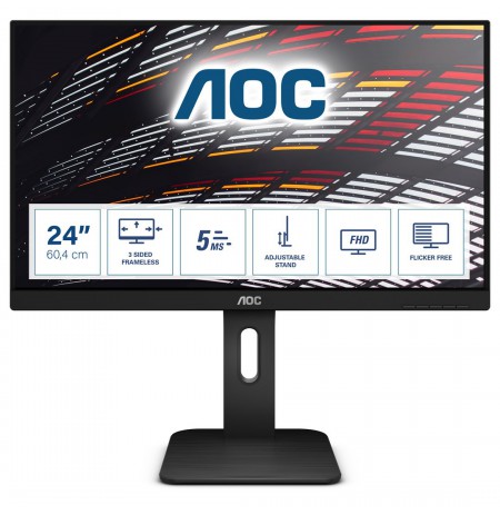 AOC P1 24P1 computer monitor 60.5 cm (23.8") 1920 x 1080 pixels Full HD LED Black