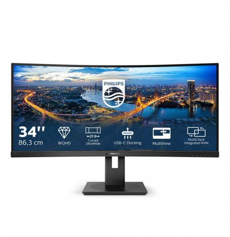 Philips B Line 346B1C/00 computer monitor 86.4 cm (34") 3440 x 1440 pixels Quad HD LCD Black