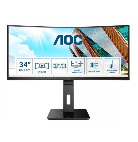 AOC Pro-line CU34P2A LED display 86.4 cm (34") 3440 x 1440 pixels 2K Ultra HD Black