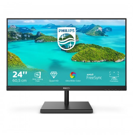 Philips E Line 245E1S/00 LED display 60.5 cm (23.8") 2560 x 1440 pixels 2K Ultra HD LCD Black