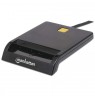 Manhattan USB-A Contact Smart Card Reader, 12 Mbps, Friction type compatible, External, Windows or Mac, Cable 105cm, Black,