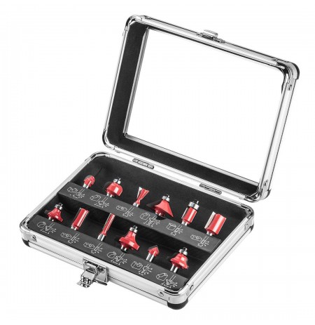 Carbide cutters, 8 mm shank, set of 12 pcs.