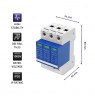 Qoltec DC Surge Arrester | 3P| 1000V | T2 | C