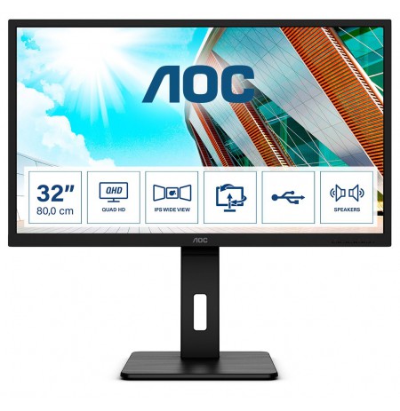 AOC P2 Q32P2 computer monitor 80 cm (31.5") 2560 x 1440 pixels 2K Ultra HD LED Black
