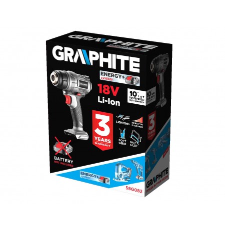 Battery heat gun Energy+ 18V, Li-Ion, temperature range 550oC, without battery