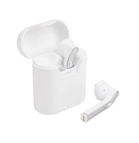 Ausinės ART AP-TW-B2 bluetooth su mikrofonu, TWS (microUSB) balta/sidabro sp.