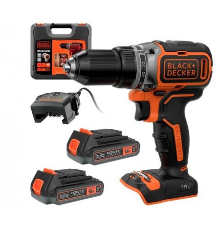 BLACK+DECKER SCREWDRIVER 18V BL186KB 52Nm 2x2.0Ah BL