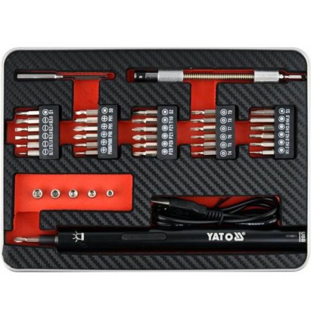 YATO PRECISION SCREWDRIVER AKU 3.6V WITH BIT 39pcs.