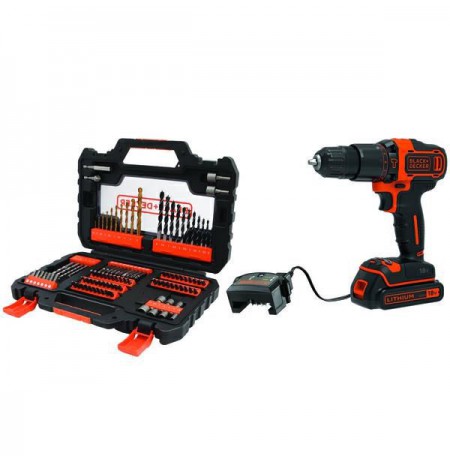 BLACK+DECKER SCREWDRIVER IMPACT 18V BDCHD18S1A +104 ACC 1x1,5Ah