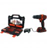 BLACK+DECKER SCREWDRIVER IMPACT 18V BDCHD18S1A +104 ACC 1x1,5Ah