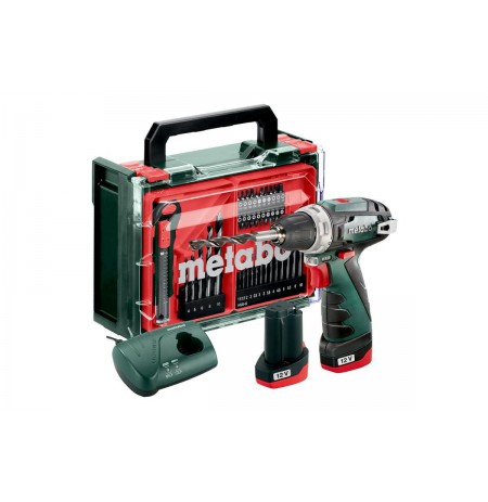 METABO. SCREWDRIVER BS BASIC SET 12V + 41 ACC 34/17Nm 2x2,0Ah POWERMAXX