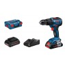 Bosch GSB 18V-55 PROFESSIONAL 1800 RPM Keyless 1.1 kg Black, Blue, Red