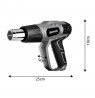 Heat gun 2000W, temperature range:I: 50oC, II: 50-550oC, III: 50-550oC, suitcase
