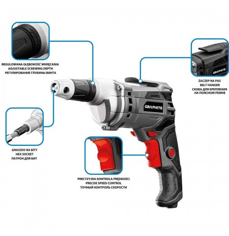 Corded drill driver 520W, speed 0-4200 min?1, case