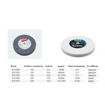 MAKITA STONE CUT. WA60K 205x19x15.88mm