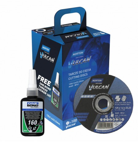 NORTON SHIELD. VULCAN 125 x 1,6 /100pcs + ONE BOND ADHESIVE