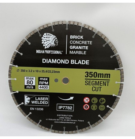 SEGMENT TURBO CUT DIAMOND BLADE 350mm INDIAN PROFESSIONAL