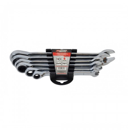 AWTOOLS RATCHETING COMBINATION WRENCHES SET OF 6 pcs. 8-19mm
