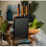 FISKARS SET OF 3 KNIVES IN A BLOCK BLACK FUNCTIONAL FORM