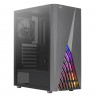 Aerocool DELTABKV1 ATX PC Case RGB Front Full Side Window 12cm Fan Black