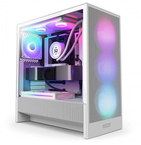 NZXT H5 FLOW RGB (2024) MIDI TOWER CASE WITH WINDOW WHITE