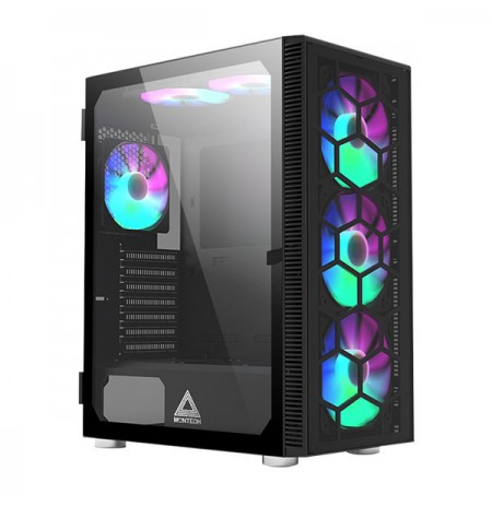 Montech X3 Glass Midi-Tower, RGB, Tempered Glass - black