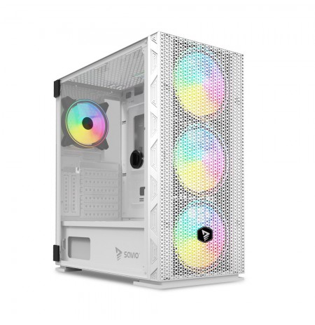SAVIO Raptor White X1 ARGB Glass/Mesh White Computer Case