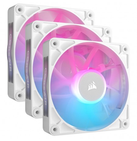 Corsair iCUE LINK RX120 RGB Series, PWM Fan 3 Pack - 120 mm, white
