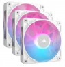 Corsair iCUE LINK RX120 RGB Series, PWM Fan 3 Pack - 120 mm, white
