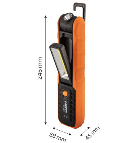 500 lm COB rechargeable inspection lamp + base + charger