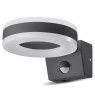 Maclean LED lamp, wall-mounted, with PIR sensor, PC+ALU, 20W, 1700lm, IP65, Neutral White 4000K, gray, MCE365