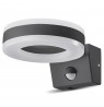 Maclean LED lamp, wall-mounted, with PIR sensor, PC+ALU, 20W, 1700lm, IP65, Neutral White 4000K, gray, MCE365