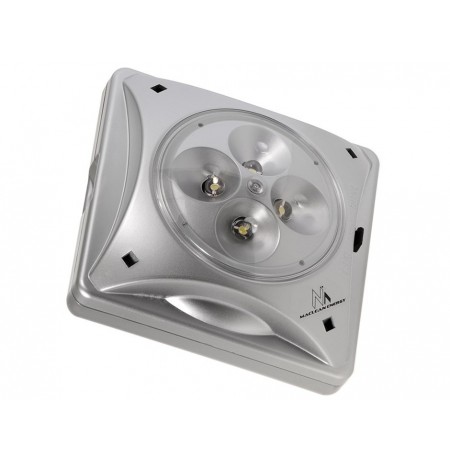 Maclean MCE124 Solar Lamp 4LED Lighting Twilight Sensor Silver