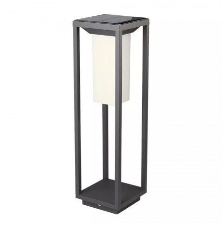 Solar Garden Bollard V-TAC 4W LED SAMSUNG CHIP Gray 2-functions IP65 VT-66 3000K 280lm
