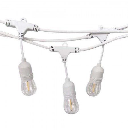 Garden Garland V-TAC White 15 meters 15 fixtures E27 Rubber+Socket IP54 VT-713