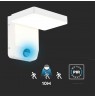 Projector V-TAC 17W Facade Luminaire Motion Sensor White IP65 VT-11020-150-W 4000K 2520lm
